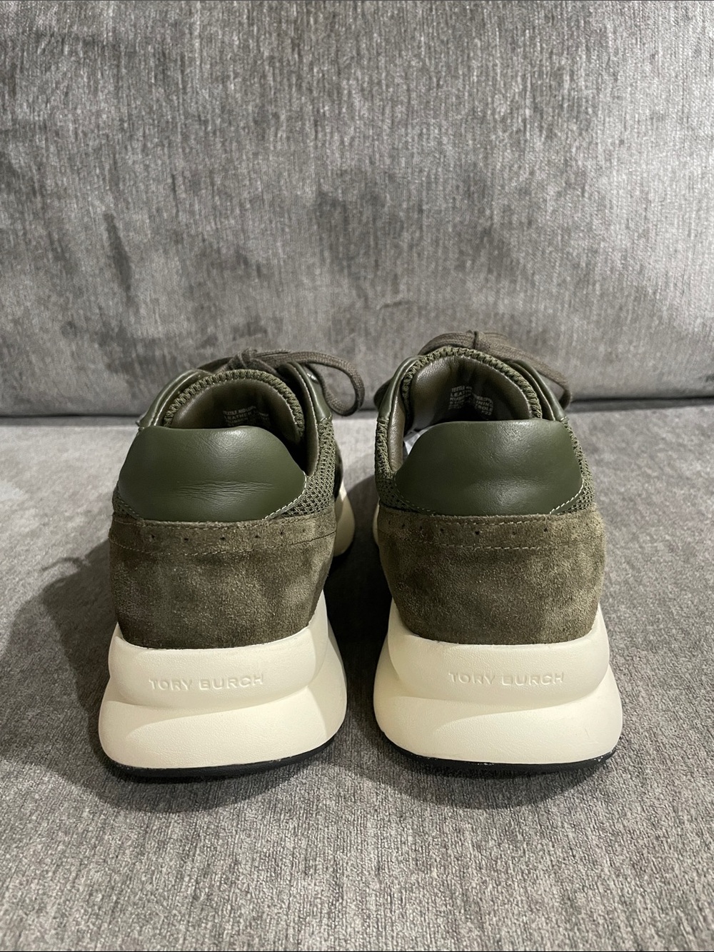 Tory Burch Kick Trainer Chevron Suede Mesh - Grove (Green) Chunky Sneaker 9.5 - Picture 10 of 16